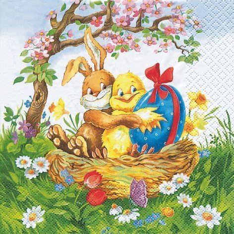 20 Servietten Easter Friends, Osterfreunde ,Ostern , Tischdeko, 33x33cm , Home Fashion