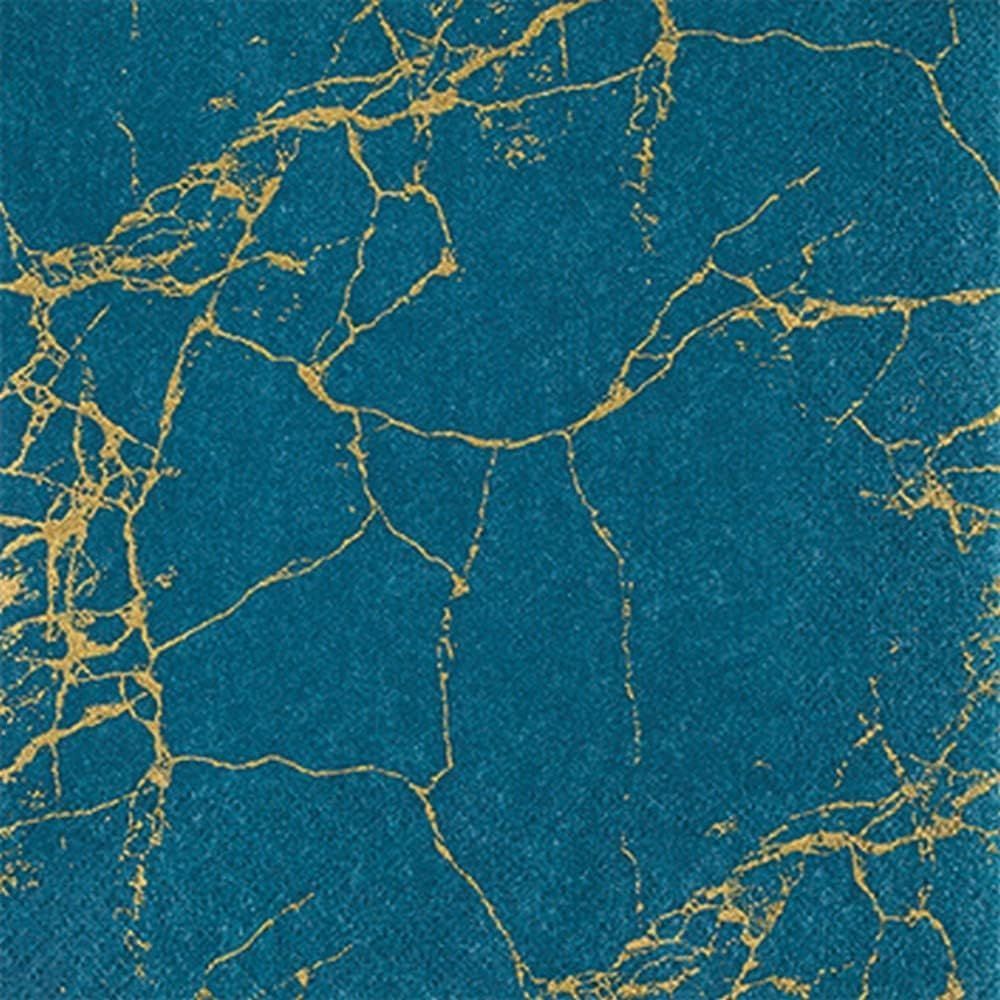 511916 Marble petrol 20 Servietten, 25 cm
