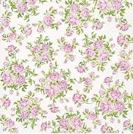 211377 Servietten Roses 20 Servietten, 33 cm
