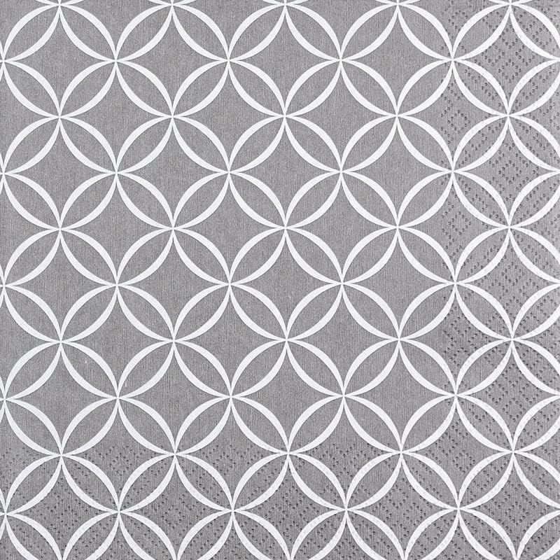 212217 Circles grey 20 Servietten, 33 cm