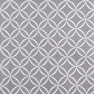 212217 Circles grey 20 Servietten, 33 cm