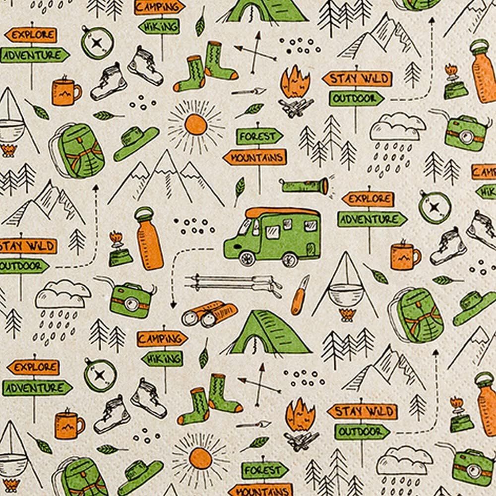 242202 Time for Camping 20 Servietten, 33 cm
