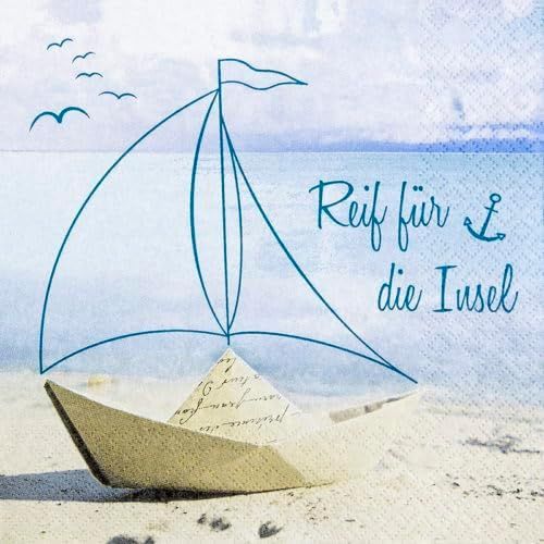 212215 Reif für die Insel 20 Servietten, 33 cm 212215 Reif für die Insel 20 Servietten, 33 cm