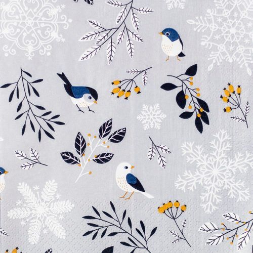 612021 Birds Twigs 20 Servietten, 33 cm