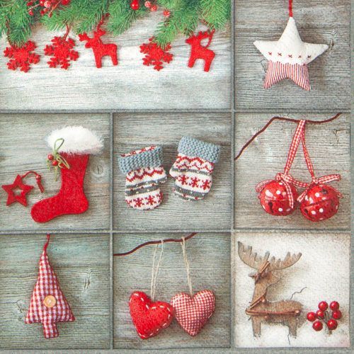 611401 Winter Patchwork 20 Servietten, 33 cm