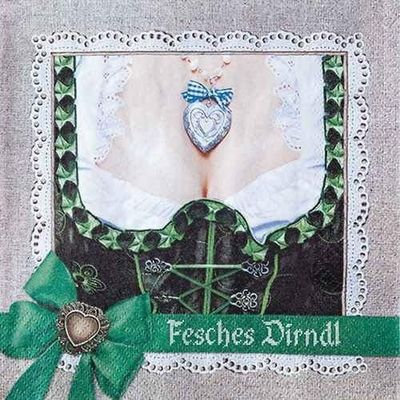 Servietten, 33 cm, 3 Lagig, Lunchservietten Dirndl und Fescher Bua Motiv, Festival Partyservietten Servietten, 33 cm, 3 Lagig, Lunchservietten Dirndl und Fescher Bua Motiv, Festival Partyservietten