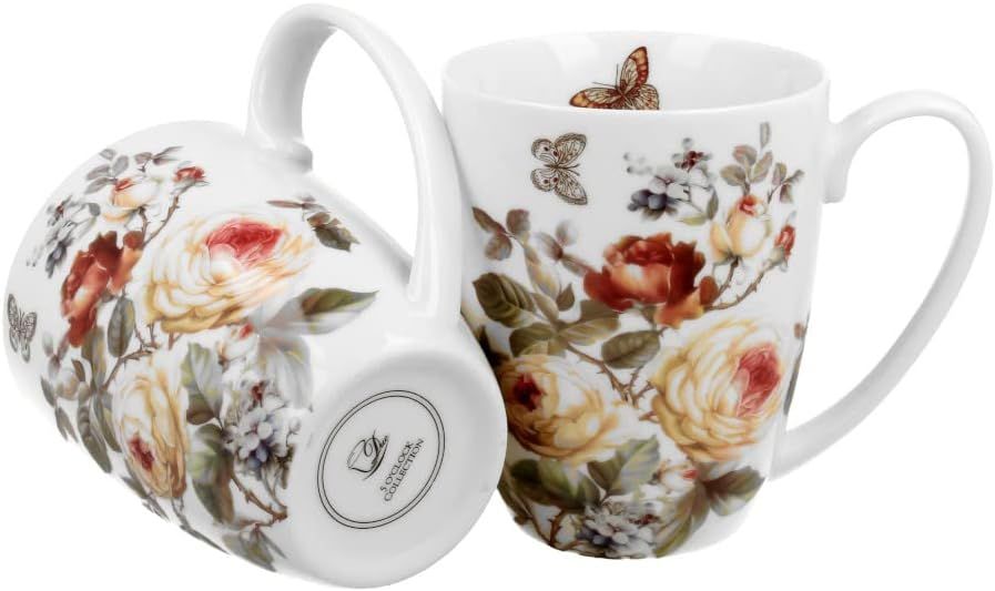 Becher 2er Set Mug / Tee/KaffeeTasse /Bluimen / Tiere / Planzen