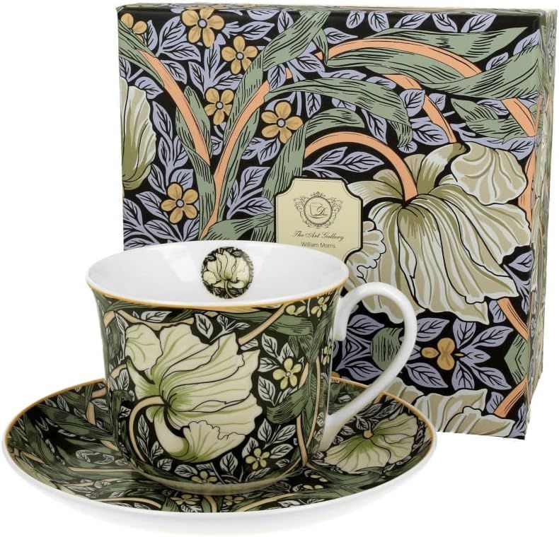 Becher PIMPERNEL Blumen Tasse mit Untertasse, Jumbobecher ca 400ml
