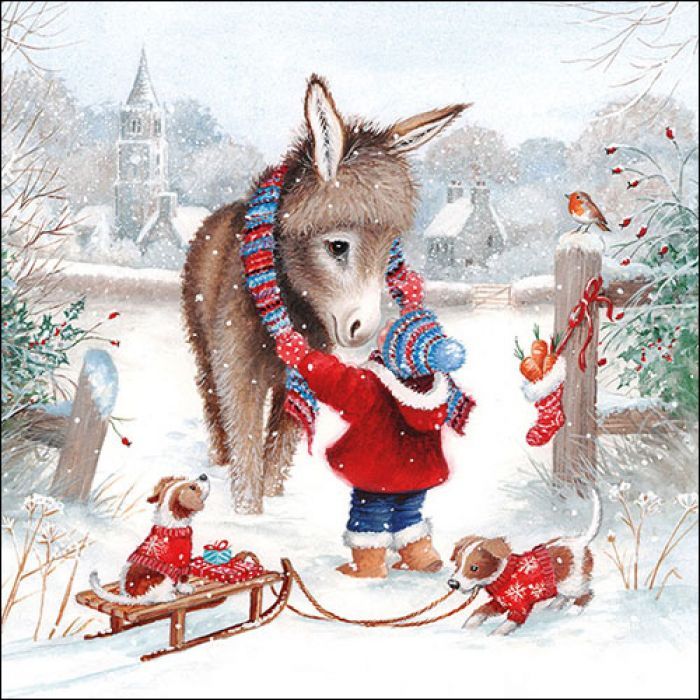 Serviette 33 cm,  Warmhalten in Winter, Keeping Warm FSC Mix  , Tischdeko,  Decoupage , Serviettentechnik geeignet