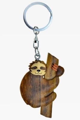Schlüsselanhänger , Holz Anhänger,  Faultier,  Cornelissen naTierliche, Geschenke, Holzfigur