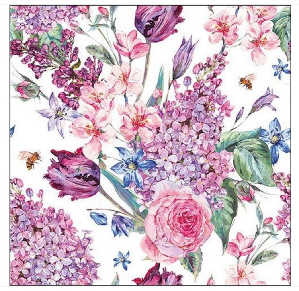 Ambiente Servietten, 3-lagig ca. 33cm Blumen, Servietten als Tischdeko - Decoupage - Serviettentechnik