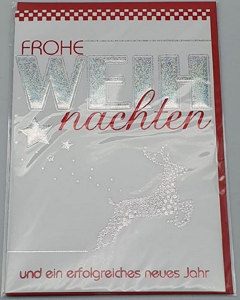Weihnachtskarten, Silber,  Reh - Glückwunschkarte,  Grußkarten, Neues Jahr , Karten