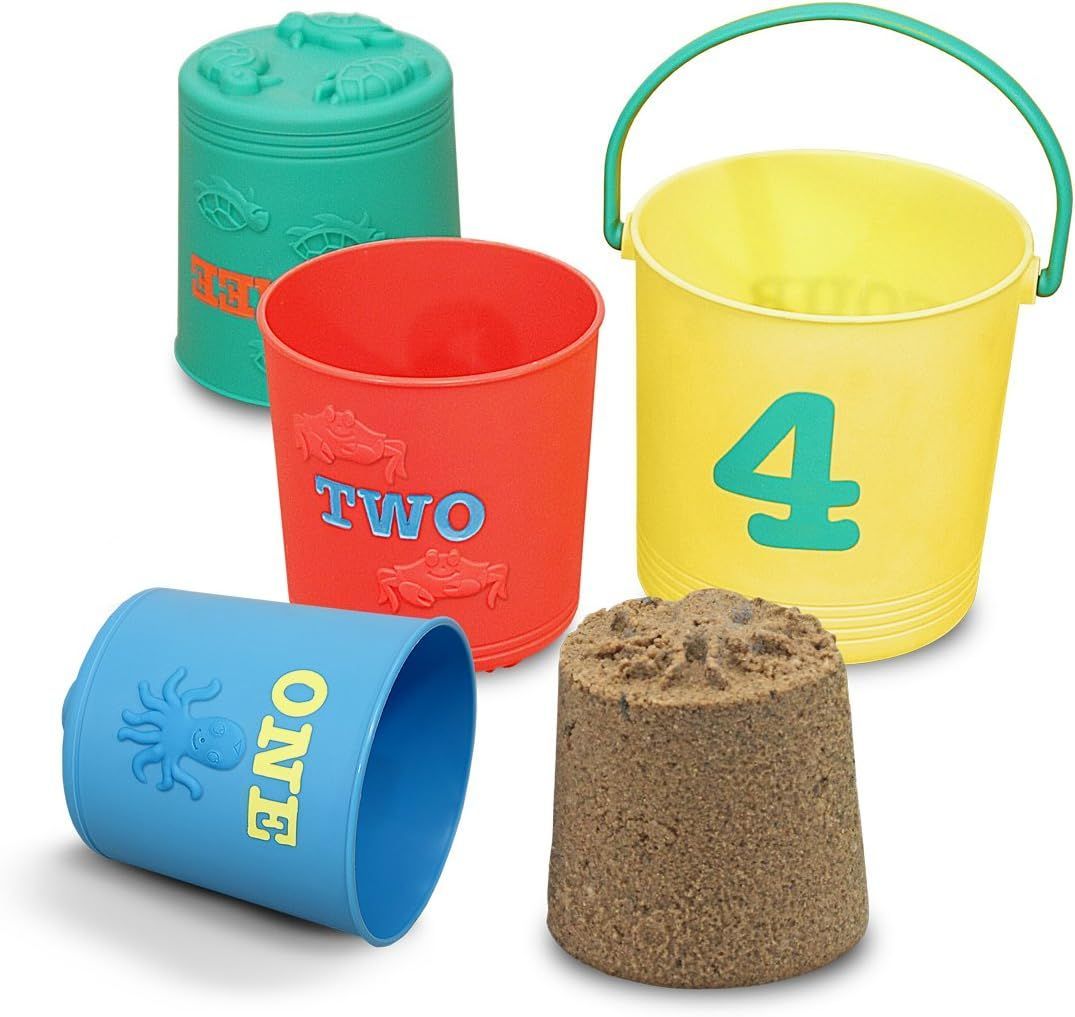 Spieleimee,  Stapelset, Strandfiguren, Sandeimer, Kinder Sand und Schnee Eimer Spielzeug, Melissa & Doug