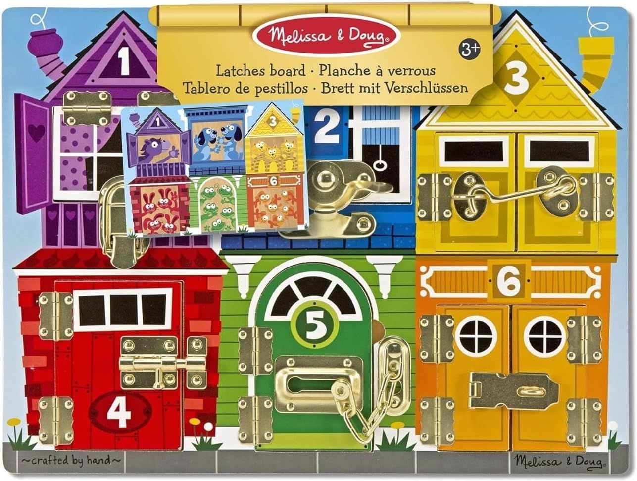Kinder Schloss, Verriegelungsspielbrett, entwicklungsförderndes Spielzeug, motorische Fähigkeiten, Melissa & Doug