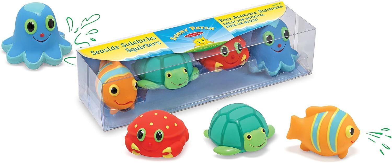 Meerestiere: Oktopus, Krabbe, Fisch und Schildkröte , Melissa & Doug Wasser-Spritztiere