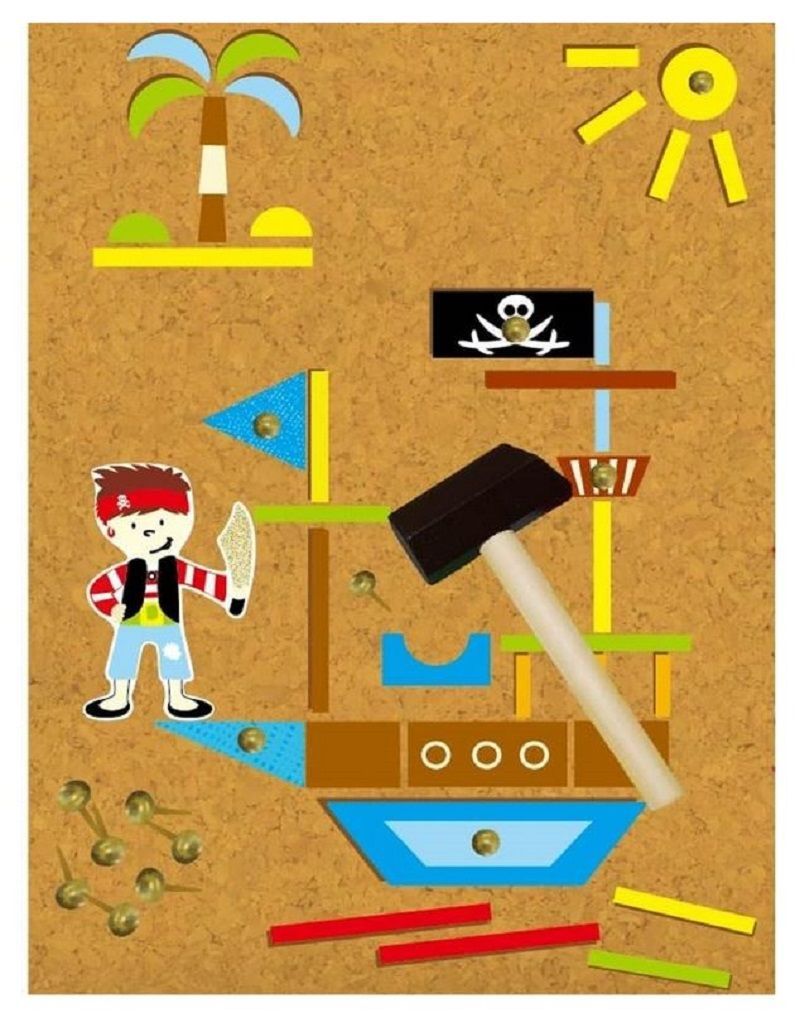 Piraten, Hammerspiel, Werkzeugspiel,  Hammer, Spiel - Inware 23031, 165 teilig