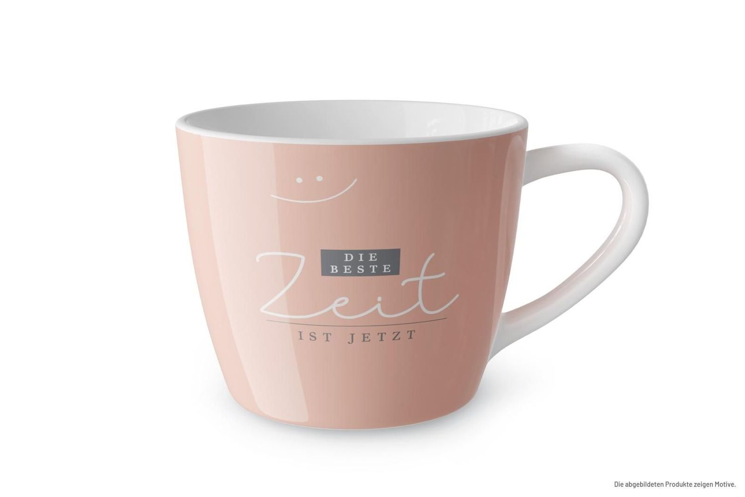Becher Botschaft, Maxibecher ca 400ml, Sprüche, Geschenk für dich Porzellan, Maxibecher 400ml Beste Zeit, Tee, Kaffee Tasse - ideal als Geschenk