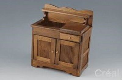 Waschbecken, Spüle,Küchenschrank , Creal, Miniatur, Puppenhausmöbel Nussbaum Waschbecken, Spüle,Küchenschrank , Creal, Miniatur, Puppenhausmöbel Nussbaum