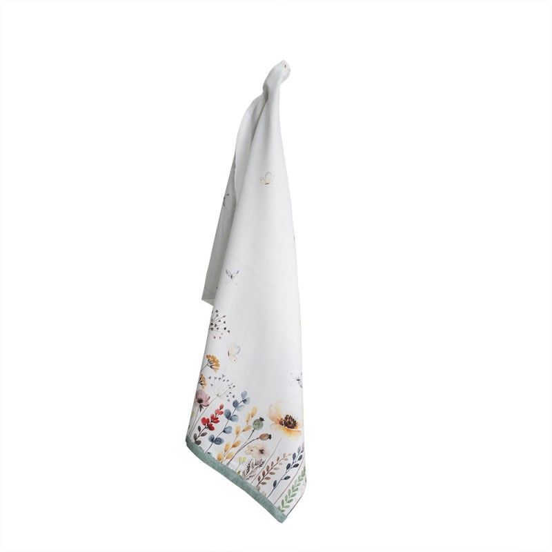 FOB42 Geschirrtuch 50x70 cm Weiß Grün Baumwolle Blumen Rechteck Geschirrhandtuch, Clayre & Eef Rechteckige Geschirrtücher FOB42 Geschirrtuch 50x70 cm Weiß Grün Baumwolle Blumen Rechteck Geschirrhandtuch, Clayre & Eef Rechteckige Geschirrtücher