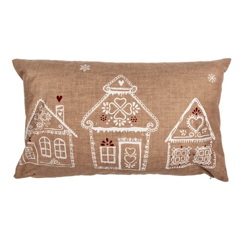 GBB36 Kissenbezug 30x50 cm Braun Polyester Lebkuchenhaus Dekokissenbezug -L ebkuchen, Haus-Motiv - Clayre & Eef Dekokissen GBB36 Kissenbezug 30x50 cm Braun Polyester Lebkuchenhaus Dekokissenbezug -L ebkuchen, Haus-Motiv - Clayre & Eef Dekokissen