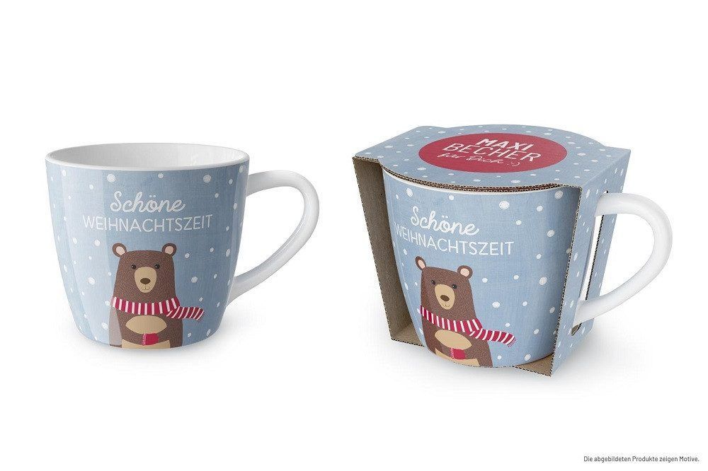 Becher,  Botschaft, Maxibecher ca 400ml, Sprüche, Geschenk für dich, Porzellan, Maxibecher,  400ml Gute Laune, Tee, Kaffee Tasse - ideal als Geschenk