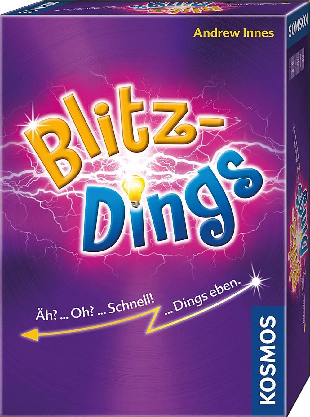 KOSMOS 691202 Blitzdings - schnell, Ding, Partyspiel, ,Wortspiel für 3-6 Personen, Kartenspiel, Familienspiel, Mitbringsel