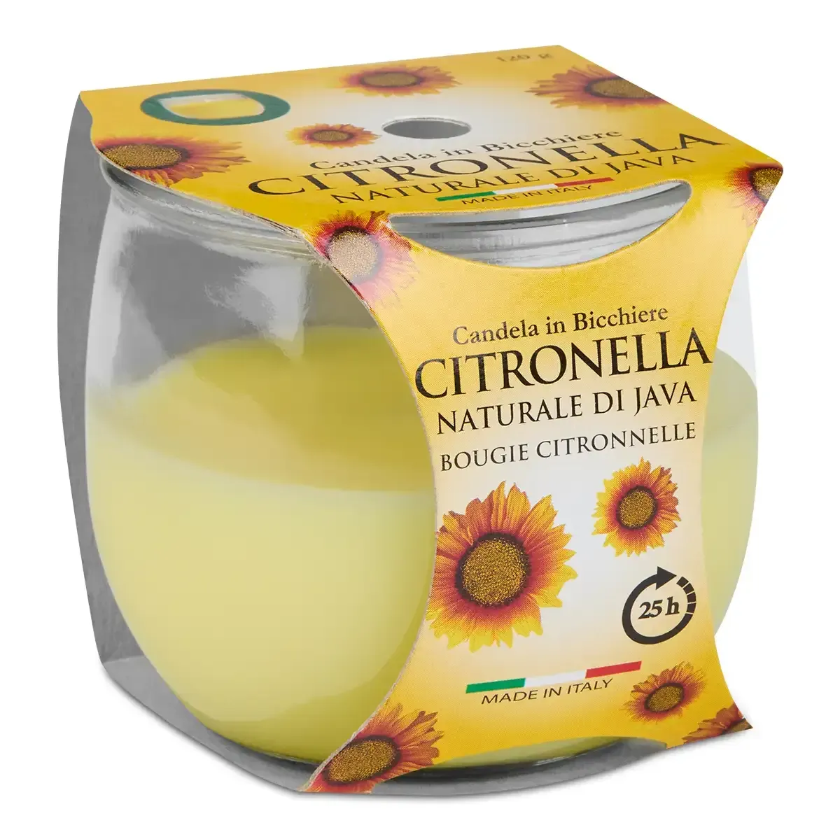 Citronella-Kerze im Glas 120g - Duftkerze - Mücken fernhalten - Brenndauer ca 25 Stunden
