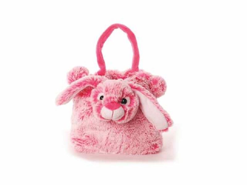 Beutel Hase pink , Plüsch, Stoffbeutel ca. 17 x 17 cm x 6 cm, Tasche, Handtasche, Kindertasche