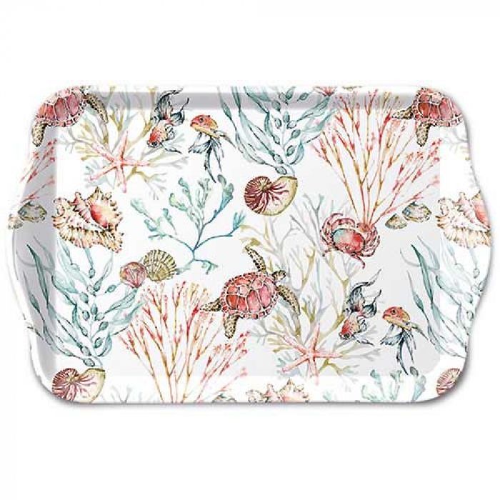 Ambiente , Tablett Melamin 13x21 cm Meerestiere, Sea animals Ambiente , Tablett Melamin 13x21 cm Meerestiere, Sea animals