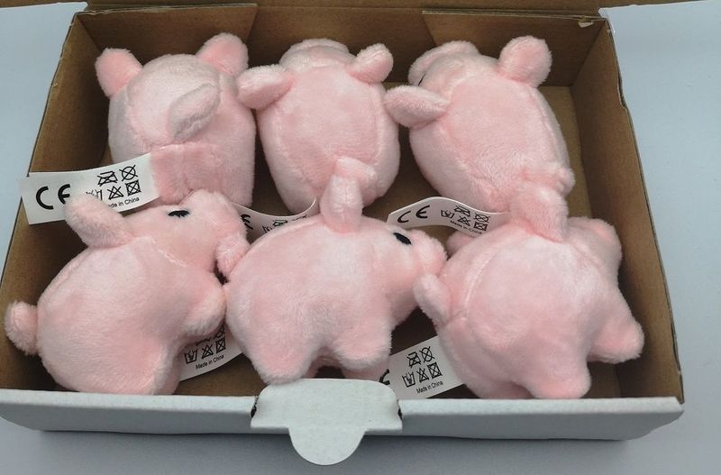 6 Stück, Plüsch Schweinchen/Mini Schwein/Glücksschweinchen/Stofftier ca. 7x5x4,3 zum basteln geeignet 6 Stück, Plüsch Schweinchen/Mini Schwein/Glücksschweinchen/Stofftier ca. 7x5x4,3 zum basteln geeignet
