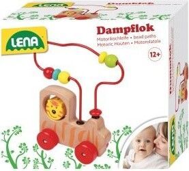 Lena 32045 - Holz Lok mit Motorikschleife, 16 x 11 x 18.5 cm, Spiel- fördern die Auge-Hand- Koordination Lena 32045 - Holz Lok mit Motorikschleife, 16 x 11 x 18.5 cm, Spiel- fördern die Auge-Hand- Koordination