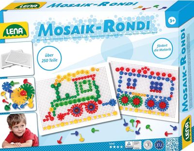 Lena 35710 - Mosaik Steckspiel & Rondi Spielset 3 in 1, mit 240 Mosaiksteckern 10 mm und 15 mm, 2 Stiftplatten je 28 x 19,5 cm und 22 Rondi- Motorikspiel Lena 35710 - Mosaik Steckspiel & Rondi Spielset 3 in 1, mit 240 Mosaiksteckern 10 mm und 15 mm, 2 Stiftplatten je 28 x 19,5 cm und 22 Rondi- Motorikspiel