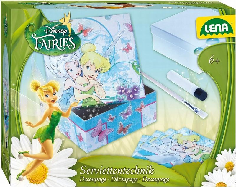 Serviettentechnik Fairies - Serviettentechnikset - Motiv: Disneys Fairies - Pinsel und Serviettenkleber - Servietten und Glitzerstaub - Lena Serviettentechnik Fairies - Serviettentechnikset - Motiv: Disneys Fairies - Pinsel und Serviettenkleber - Servietten und Glitzerstaub - Lena