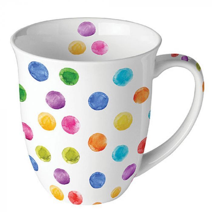 Mug 0.4 L Polka dots white