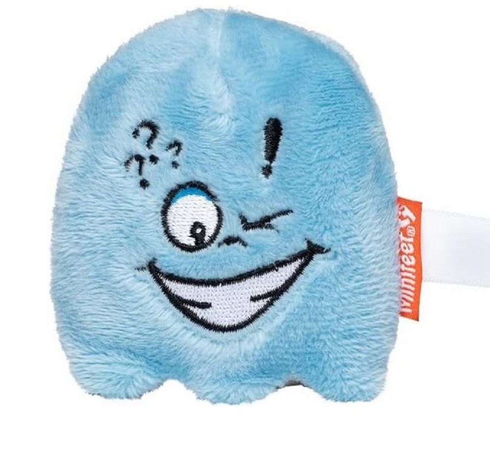 Teamgeist Problemlöser blau, Plüschfigur Minifeet, Teamgeist, Anti-Stress mit Mikrofaser Displayreiniger, Schmoozies Plüsch , Geschenkidee /ideal als Geschenk, Mitgebsel