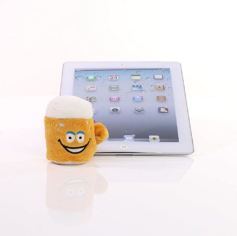 Smile Bier, Mini Plüsch, Knautschfigur mit Displayreiniger Funktion - Entfernung von Staub, Fingerabdrücken - Verschmutzungen von Displays und Oberflächen- Plüschfigur, Tischdeko - Geschenkidee Smile Bier, Mini Plüsch, Knautschfigur mit Displayreiniger Funktion - Entfernung von Staub, Fingerabdrücken - Verschmutzungen von Displays und Oberflächen- Plüschfigur, Tischdeko - Geschenkidee