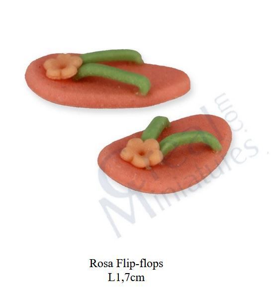 creal 7412,  rosa flip-flops für die Puppenstube, Sandale, Slippers , Miniature Figur