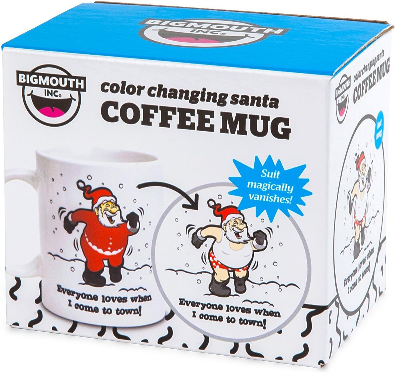 Lustige VWeihnachten Tasse - 300 ml ca- 10 x 8 x12 cm  , Big Mouth Mug, Becher , Santa Color Change, Weihnachtsman Motiv, Farbwechsel, Santa Klaus, Nikolaus, Weihnachtsman . Winter Motive