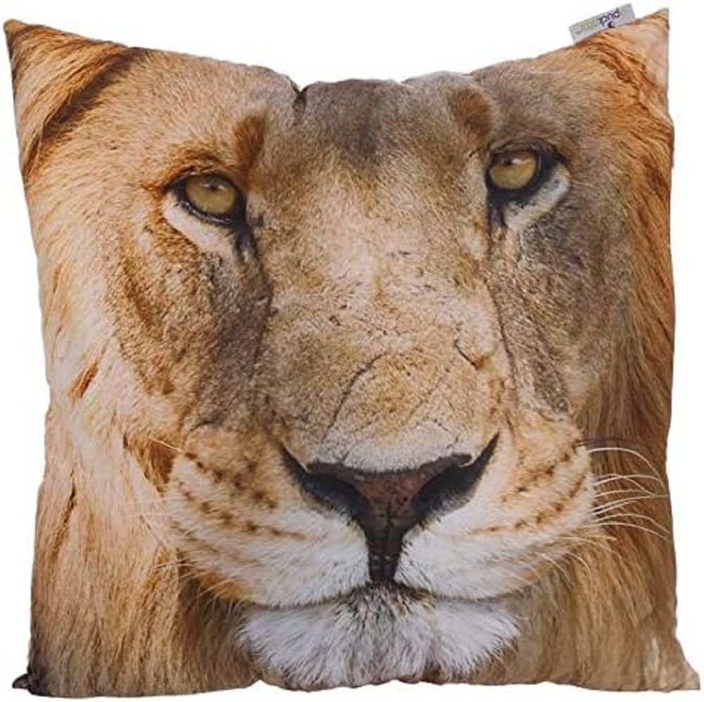 Puckator Kissen Löwenkopf, beige/weiß/braun 50 x 50 cm