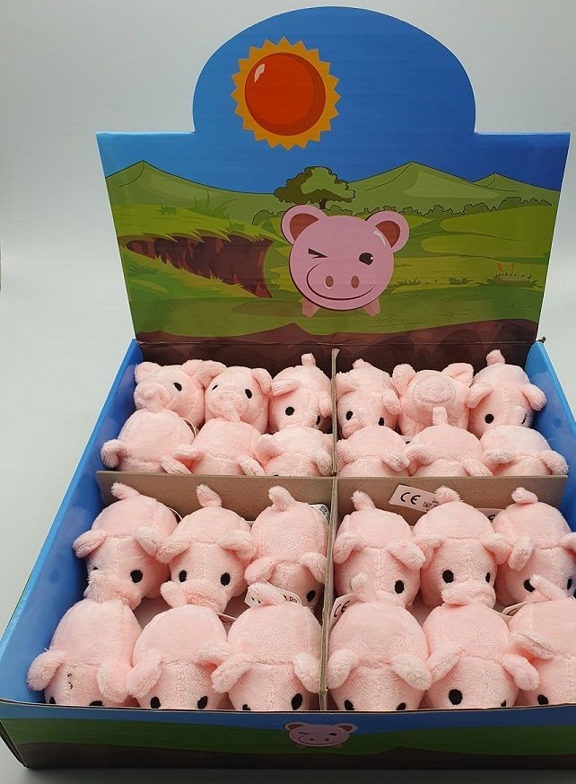 Plüsch Schweinchen/Mini Schwein/Glücksschweinchen/Stofftier ca. 7x5x4,3 zum basteln geeignet - Geschenke, Kollektion (24 Stück )