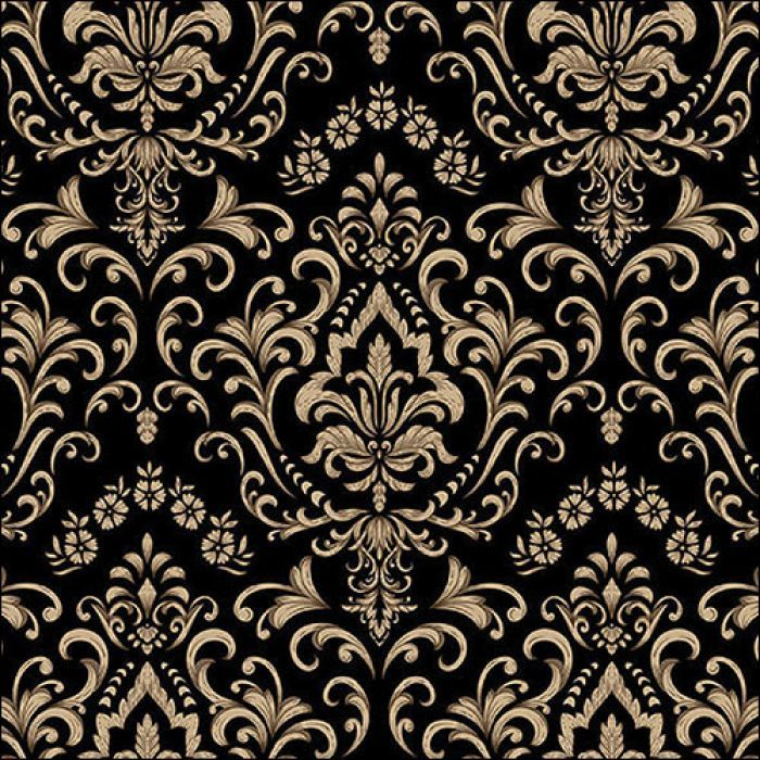 20 Servietten Muster Motiv im Barock-Stil gold-schwarz als Tischdeko - Baroque ornament black FSC MixPapierservietten -  für Decoupage und Serviettentechnik, 33x33cm, 20 Stück