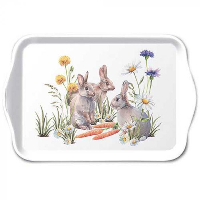 Serviertablett 13x21 cm Dekotablett Ostern Osterhasen Frühling - Tray  Carrot treat - Ambiente