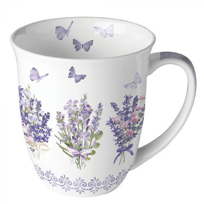 Mug 0.4 L Lovely lavender white