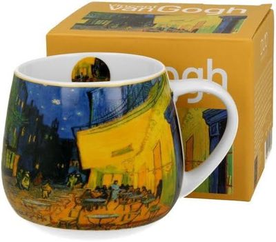 Becherfass Porzellan, Becher, Fass Form Motiv , TERRASSE BEI NACHT inspiriert von Van Gogh - Mug barrel TERRACE AT NIGH Becherfass Porzellan, Becher, Fass Form Motiv , TERRASSE BEI NACHT inspiriert von Van Gogh - Mug barrel TERRACE AT NIGH