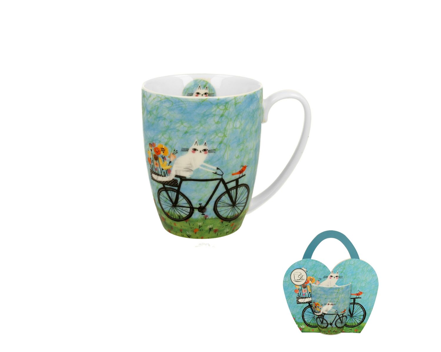 Becher klassiker-Katzenwelt - FAHRRAD - FAHRRAD - Mug classic in paper sleeve Cat’s World BICYCLE - BICYCLE, Duo Gift Kollektuon