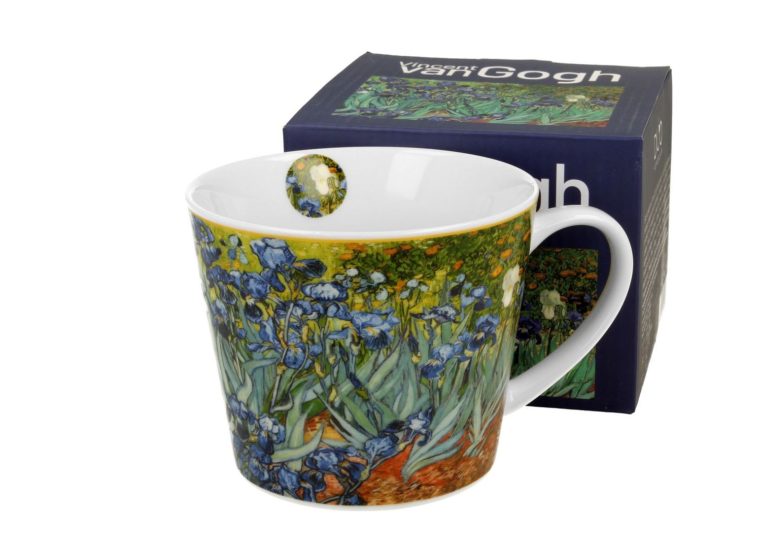 Gerade Tasse IRISES, Schwertlilien, Blumen Sommer Motiv,  inspiriert von Van Gogh - Kubek prosty IRISES, Duo Gift Kollektion