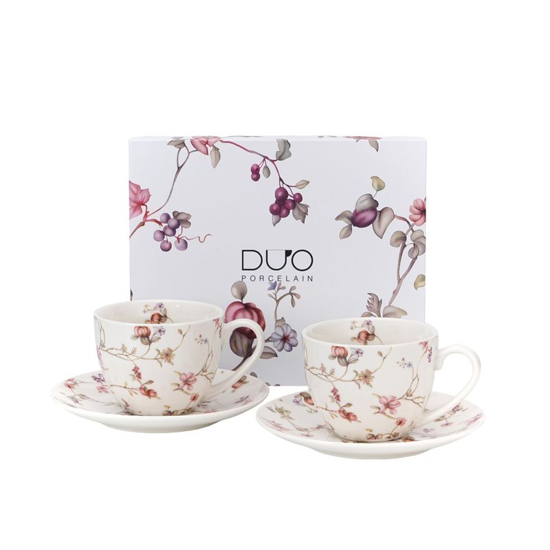 2er Set Porzellan, SAFA Blumen -Tassen und -Untertassen aus der Kollektion Flower Classic - 2 cups with saucers . Duo Kollektion 2er Set Porzellan, SAFA Blumen -Tassen und -Untertassen aus der Kollektion Flower Classic - 2 cups with saucers . Duo Kollektion