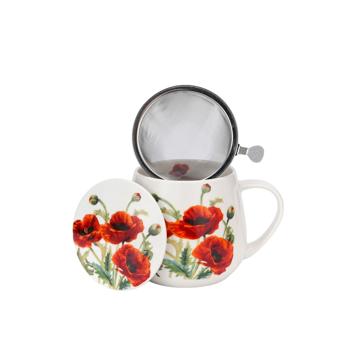 Becherfass mit Tee-Ei CLASSIC POPPIES - Mug barrel with tea infuser CLASSIC POPPIES