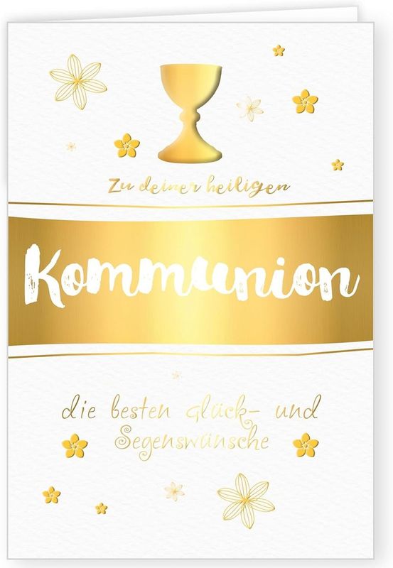 Kommunion gold, Alles Gute, PremiumLine Glückwunschkarte Kommunion skarte, Glückwunschkarte, Klappkarte mit Spruch Kommunion gold, Alles Gute, PremiumLine Glückwunschkarte Kommunion skarte, Glückwunschkarte, Klappkarte mit Spruch