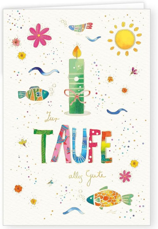 Taufe, Glückwunschkarte, mit Goldfolie und Blindprägung, Glückwünsche, Karten, Grußkarten - Klappkarte - Skorpion Glückwunschkartenverlag Taufe, Glückwunschkarte, mit Goldfolie und Blindprägung, Glückwünsche, Karten, Grußkarten - Klappkarte - Skorpion Glückwunschkartenverlag